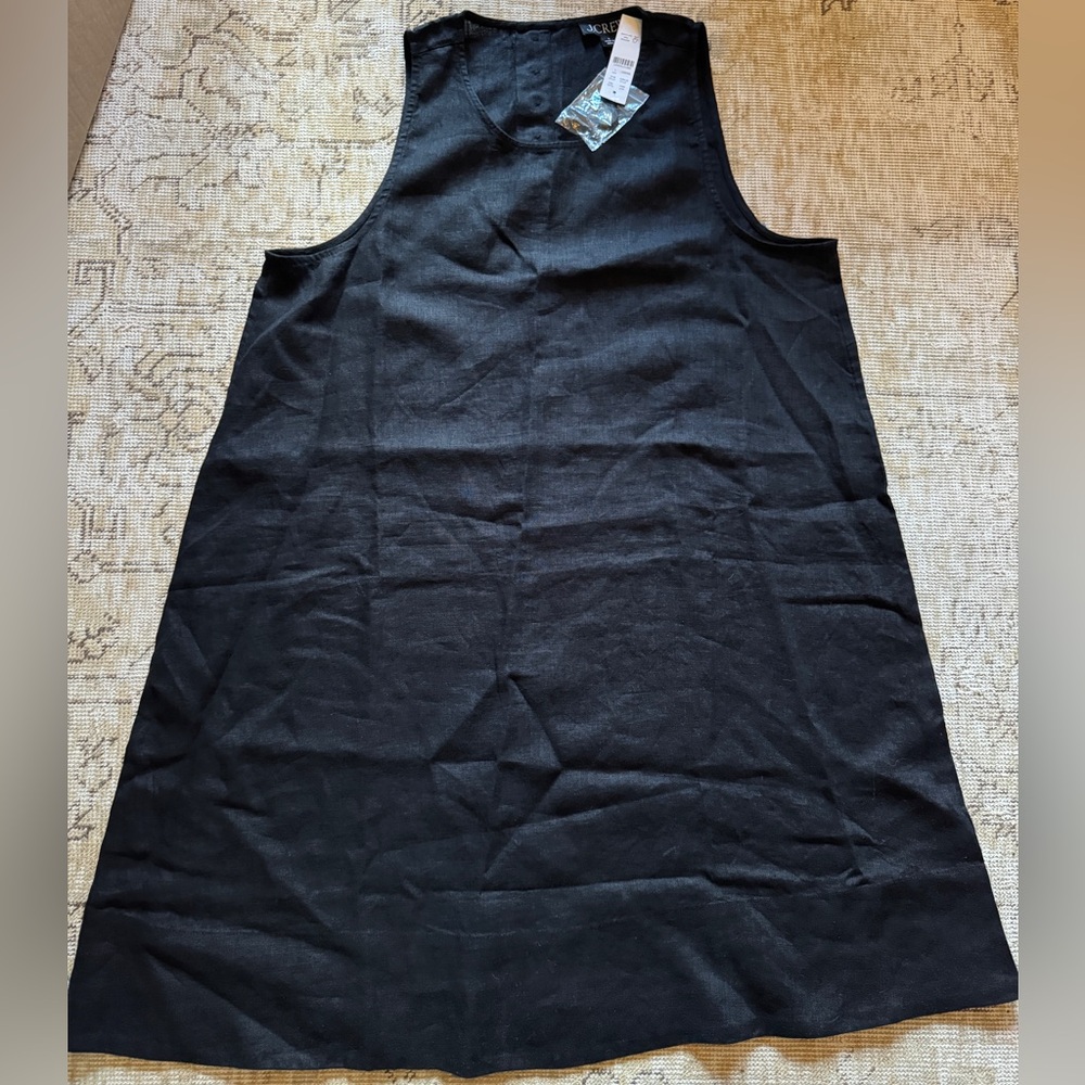 J. Crew black linen A line dress